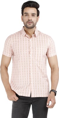 siddhanam Men Printed Casual Pink Shirt