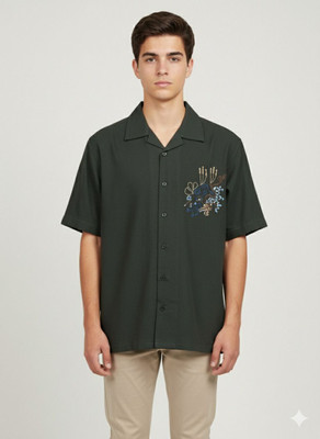 FABFARM Boys Solid Casual Green Shirt