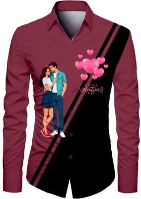 VMENTERPRISE Men Printed Casual Purple Shirt