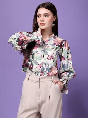 Fabway Clothing Women Floral Print Party Multicolor Shirt