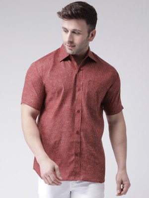 KLOSET BY RIAG Men Self Design Casual Red Shirt