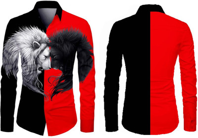 AviraEnterprise Men Printed Casual Red Shirt