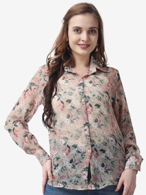 METRONAUT Women Printed Casual Beige Shirt