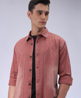 The Indian Garage Co. Men Solid Casual Maroon Shirt