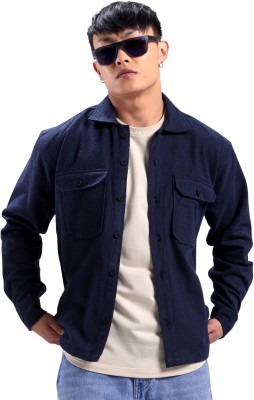 BEYOUNG Men Solid Casual Blue Shirt