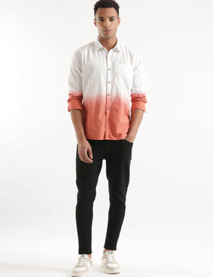 WROGN Men Dyed/Ombre Casual Red Shirt