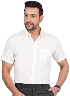 ALLUCO Men Solid Formal White Shirt