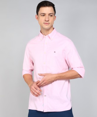 TOMMY HILFIGER Men Solid Casual Pink Shirt