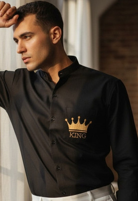 Surhi Men Checkered Casual Black Shirt