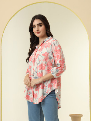 NYPA Women Printed Casual Pink Shirt