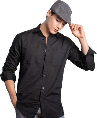 LOOM FASHION Men Solid Formal Black Shirt