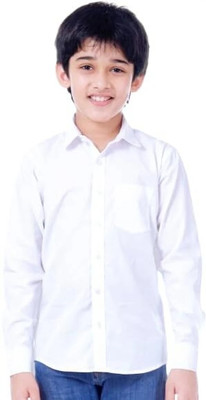 THE GERMANGREY Boys Solid Casual White Shirt