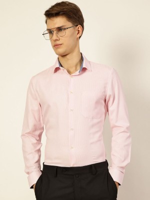 THOMAS SCOTT Men Checkered Formal Pink Shirt