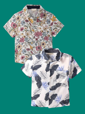 KILLER Boys Printed Casual Dark Blue Shirt(Pack of 2)