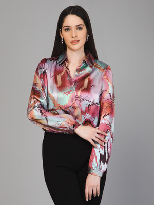 PURYS Women Printed Casual Multicolor Shirt