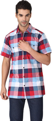 Twist99 Men Checkered Casual Red, Blue Shirt