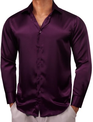 Nat Jastica Men Solid Party Purple Shirt