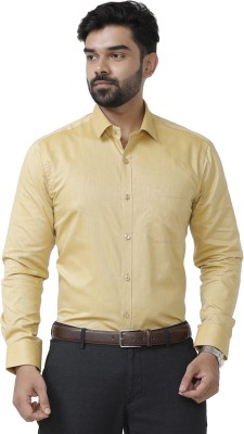 Ariser Men Solid Formal Yellow Shirt