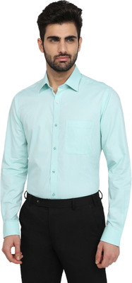 Raymond Men Solid Formal Blue Shirt