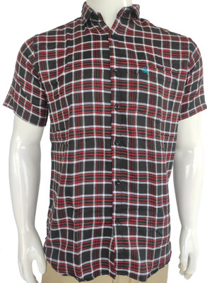 Chithra Fabrics Men Checkered Casual Red, Black, White Shirt