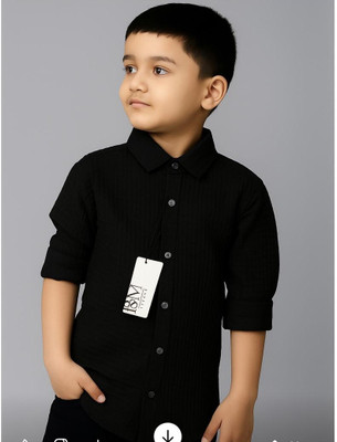 Vikita Enterprise Boys Self Design Casual Black Shirt