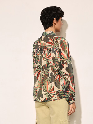 ONLY Women Printed Casual Green Shirt