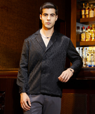 CAMPUS SUTRA Men Solid Casual Black Shirt