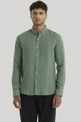 Snitch Men Solid Casual Green Shirt