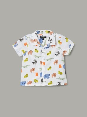 Juniors by Lifestyle Baby Boys Printed Casual White Shirt