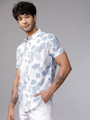 ALVIN ENTERPRISE Men Floral Print Casual Blue Shirt