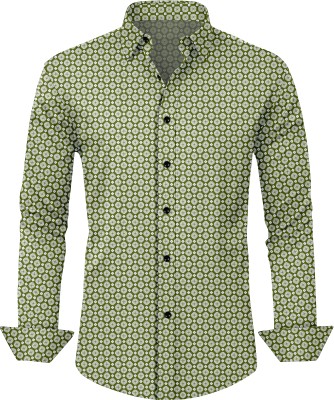 IKON FASHION Men Printed Casual Dark Green Shirt