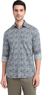 COLORPLUS Men Printed Casual Blue Shirt