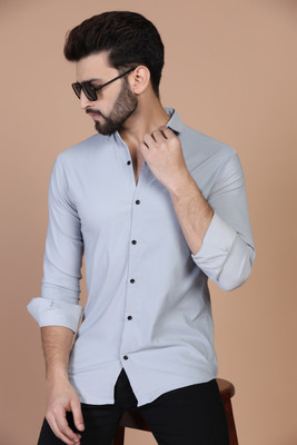 ROFUR Men Solid Casual Grey Shirt