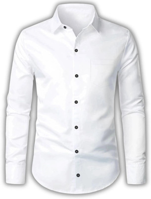 CLOSWIF CREATION Men Solid Casual White Shirt