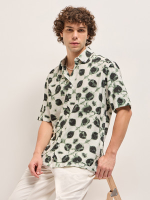 THE BEAR HOUSE Men Printed Casual Green Shirt