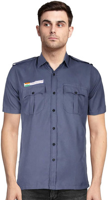 Deena Uniforms Men Solid Casual Grey Shirt