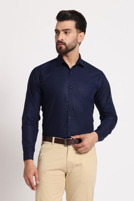 Coatside Men Solid Formal Dark Blue Shirt