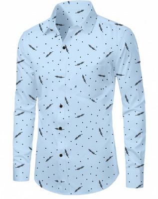Rudaraay Enterprise Men Printed Casual Light Blue Shirt