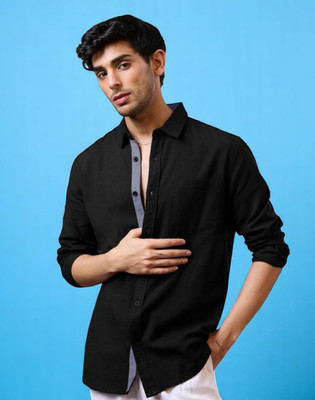 LAXMI TRENDING Men Solid Casual Black Shirt