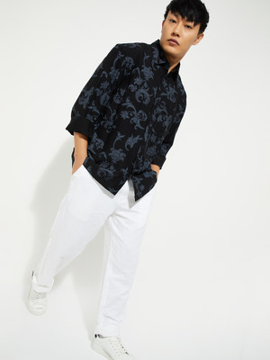 MAX Men Printed Casual Black, Blue Shirt