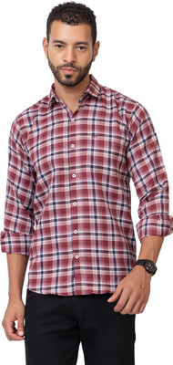 Modernity Men Checkered Casual Red Shirt