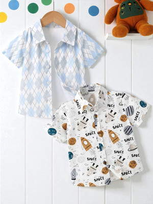 KIDOOZA Boys Printed, Checkered Casual Multicolor Shirt