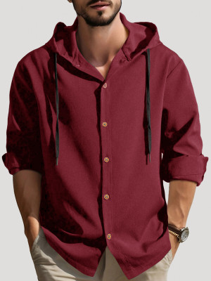 EyeBogler Men Solid Casual Red Shirt