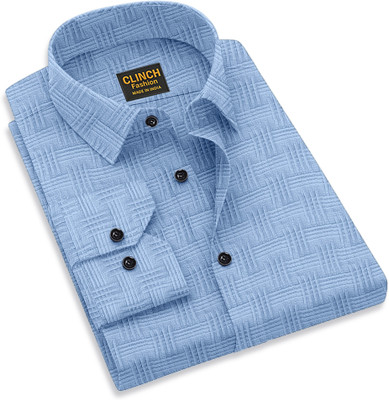 clinch fashion Men Printed Casual Light Blue Shirt