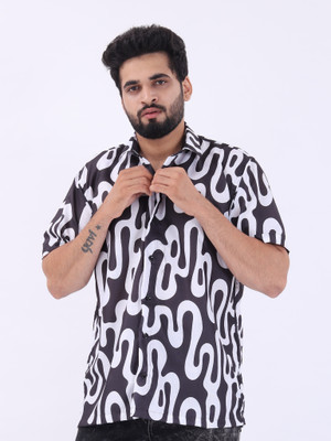 METRONAUT Men Printed Casual White, Purple Shirt