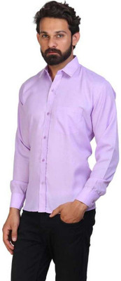 Kryptar Men Solid Formal Purple Shirt