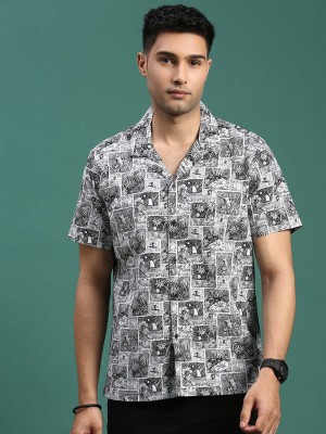 Showoff Men Printed Casual Black Shirt