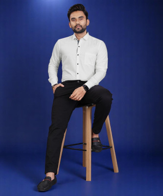 LAXMI TRENDING Men Solid Casual White Shirt