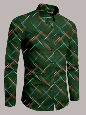 AITAVIKOVERSEAS Men Printed Casual Green Shirt