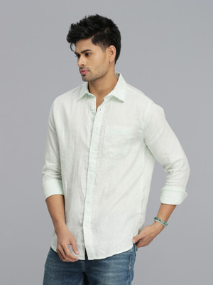 ROOKIES Men Solid Casual Green Shirt